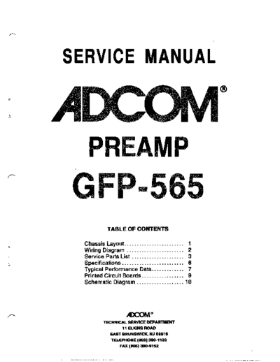 Adcom GFP-565 Preamp