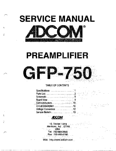 Adcom GFP-750 Preamplifier