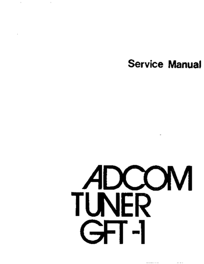 Adcom GFT-1 Tuner