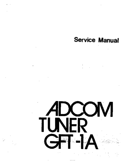 Adcom GFT-1A Tuner