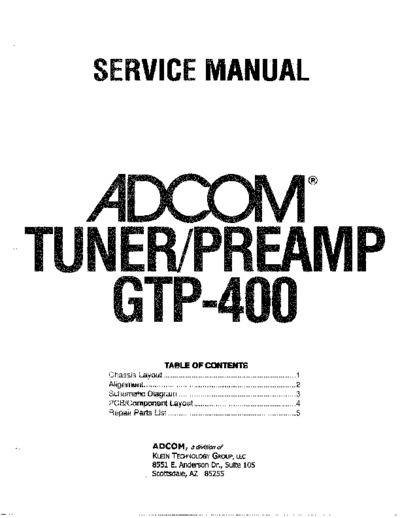 Adcom GTP-400 Tuner preamp