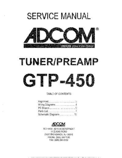 Adcom GTP-450 Tuner preamp