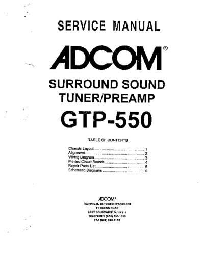 Adcom GTP-550 Stereo sound  tuner preamplifier