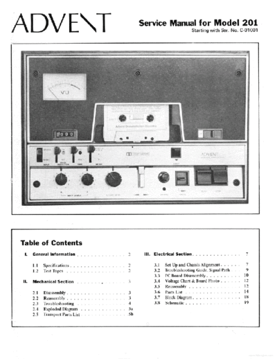 Advent 201 Cassette player Model 201