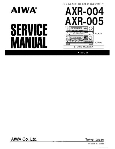 Aiwa AXR-004 AXR-005 Stereo receiver service manual