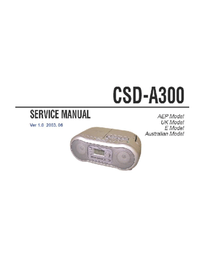 Aiwa CSD-A300 CD STEREO RADIO CASSETTE RECORDER schematics