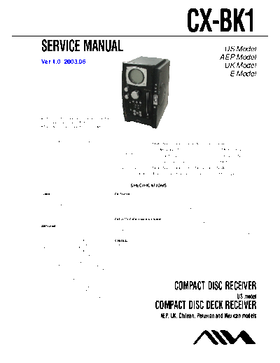 Aiwa CX-BK1 Compact disc deck receiver