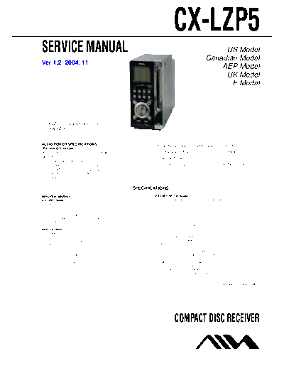 Aiwa AWP-ZP5 CX-LZP5 Compact disc receiver