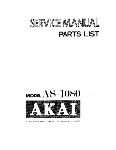AKAI AS1080 Service Manual AS1080