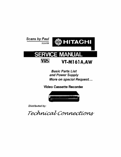 Hitachi vt-m161 hitachi_vt-m161_vcr_partial_manual