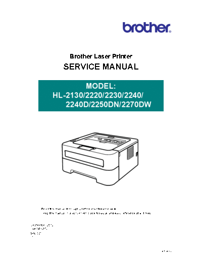 Brother HL-2250dn Brother HL-2250dn Service Manual