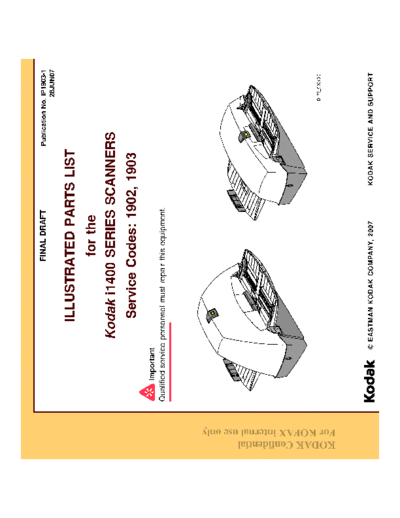 Kodak i1405, i1410, i1420, i1440 Part Lists for the Kodak i1400 series