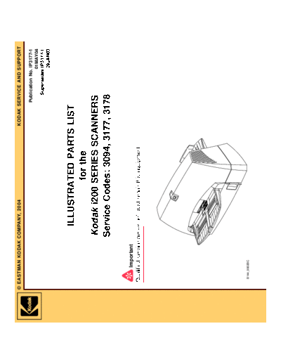 Kodak i250, i260, i280 Part Lists for the Kodak i200 series