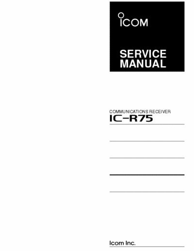 Icom IC-R75 Service Manual