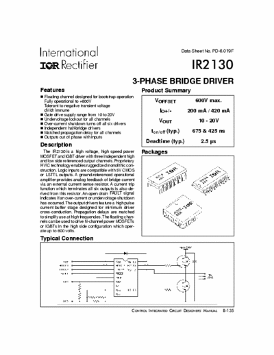 International Rectifier IR2130 3-phase bridge rectifier