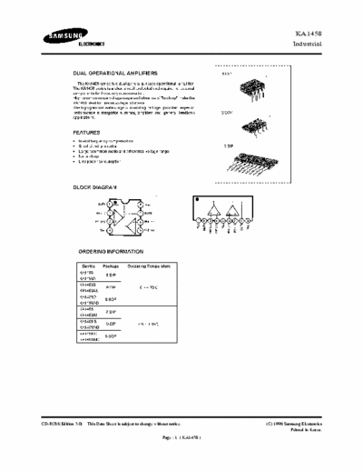 Samsung KA1458 Dual operational amplifiers