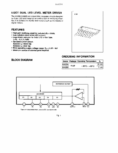  KA2284 5-dot dual led level meter driver