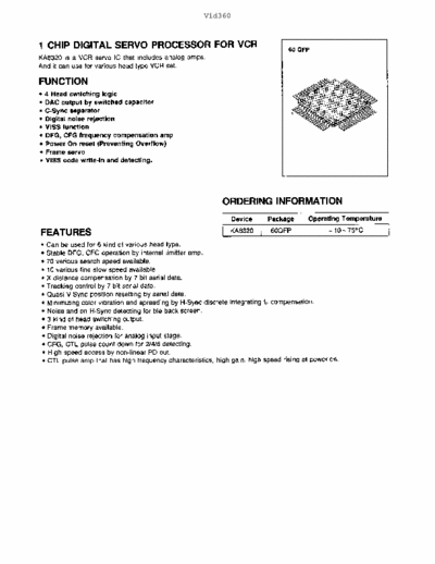  KA8320 1 chip digital servo processor for VCR