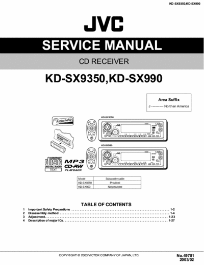 JVC kd-sx990 kd-sx990
