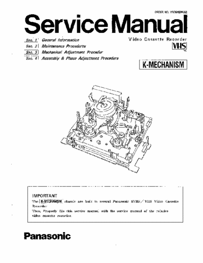 Panasonic K-Mech K- Mech manual