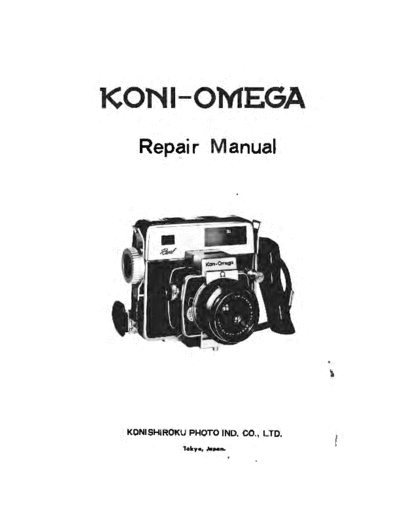 Koni Omeg Rapid Service and repair manual for the Koni Omega Rapid medium format camera.
