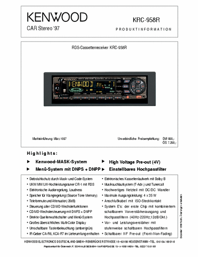 kenwood kdc-7070r Hi I need a schematics for decoding the kenwood kdc-7070r car cd player, or if have any idea how can I reset the mask key, or renter a new mask key some how