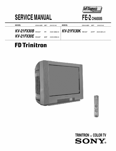 sony kv-21fx30 sony fe2 chassis