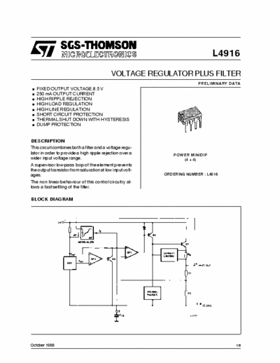 SGS-Thomson L4916 Voltage regulator + filter