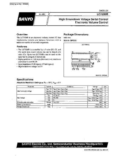 Sanyo LC7536R 2-CHAN. ELECT. VOLUME CON SDIP30