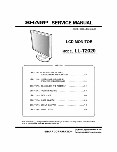 Sharp LL-T2020 Service Manual LCD Monitor - pag. 30