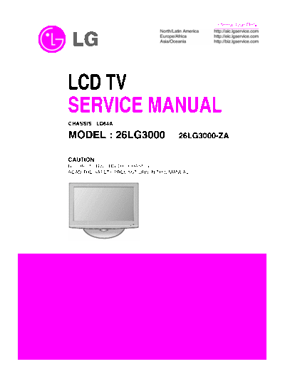 LG LG 26LG3000 Service Manual