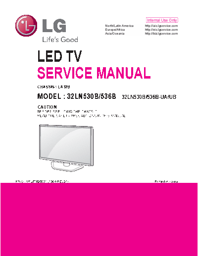 LG 32LN530B/536B Manual de Servicio Led TV LG Modelos 32LN530B/536B