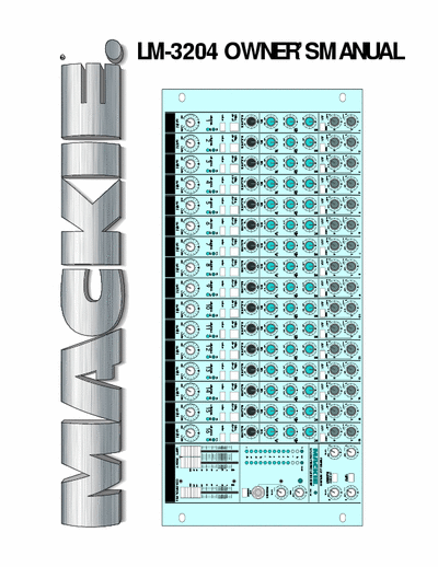 Mackie LM 3204 Line Mixer Owner Manual