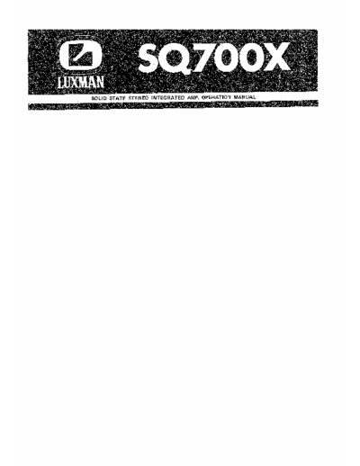 Luxman SQ700x Luxman SQ700x vintage amp schematics & usermanual