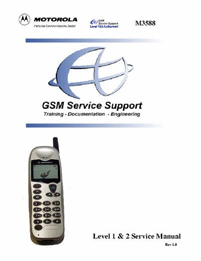 Motorola M3588 Motorola M3588 GSM Cellular Phone Service Manual