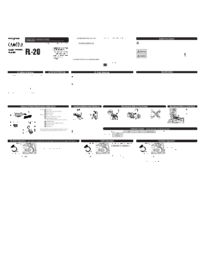 Olympus FL-20 ELECTRONIC FLASH FL-20 User Guide