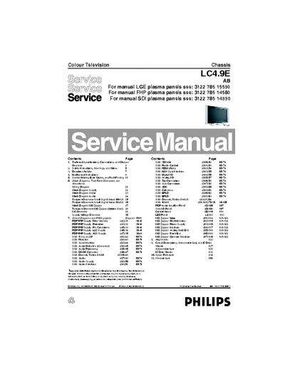 philips 42pf7520d/10 service manual