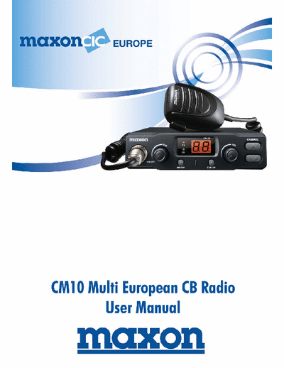 Maxon CM10 Multi Maxon CM10 Multi User Manual