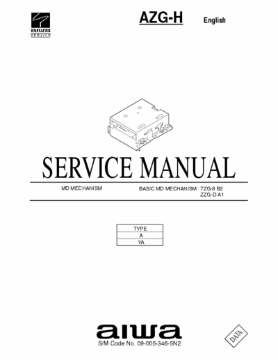 Aiwa AZG.H Service Manual Basic MD Mechanism Type A, YA (09-005-346-5N2) - pag. 26
