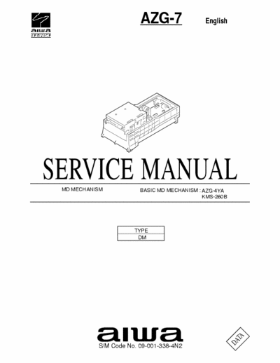 Aiwa AZG-7 Service Manual MD Mechanism (09-001-338-4N2) Type DM - (2.357Kb) 2 Part File - pag. 28