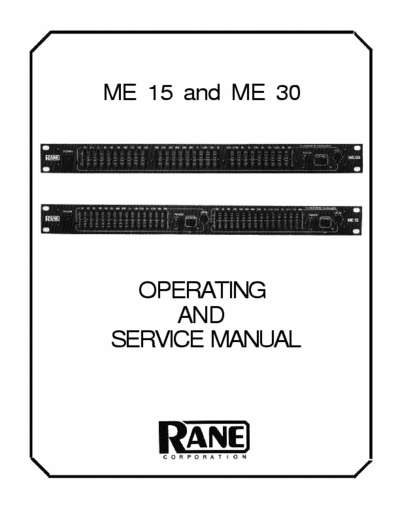 Rane me15 & me30 me15 & me30 graphic eq