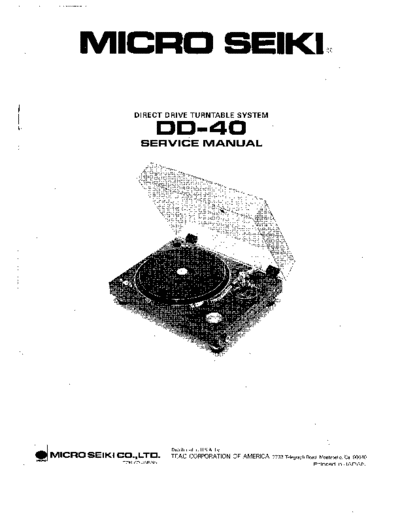 Micro Seiki DD-40 Service manual DD-40 with MA 505 tonearm