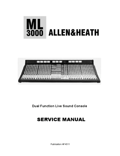 ALLEN&HEATH ML3000 ALLEN & HEATH 48CH ANALOG AUDIO CONSOLE