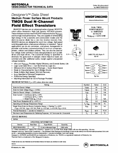 Motorola MMDF3N03HD TMOS dual n-channel field effect transistors ( same as Rohm RDS035L03 )