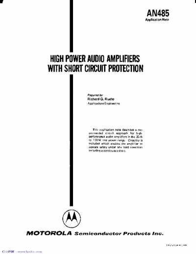 Motorola mot-amp High power audio amplifiers with short circuit protection