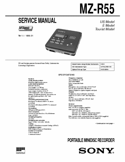 SONY MZ-r55 Work The Best PDF