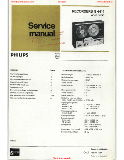 Philips N4414 Service Manual - Open Reel