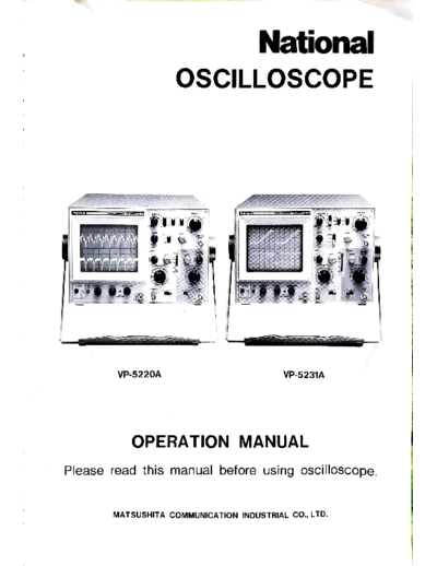 National vp-5220a National vp-5220a vp-5231a oscilloscope schematic and operation manual