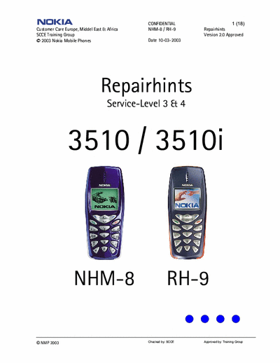 nokia 3510 repairhints service level 3-4