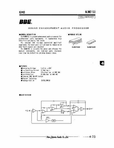 BBE NJM2153 NJM2153 sonic maximiser ic